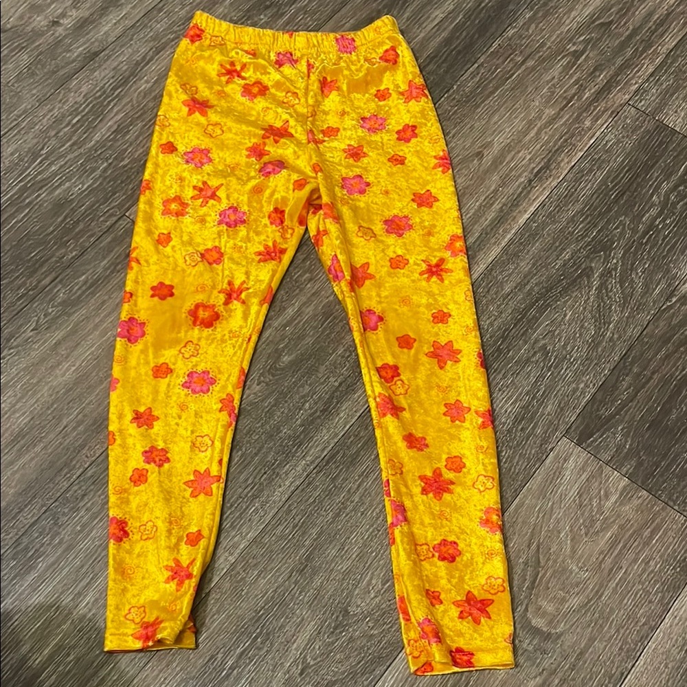 NAF NAF Yellow Floral Kids Leggings